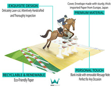 Load image into Gallery viewer, Horse Jumping Equestrian - WOW 3D Pop Up Greeting Card