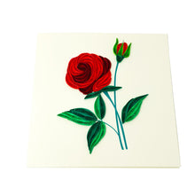 Load image into Gallery viewer, Rose Flower Quilling Card