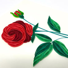 Load image into Gallery viewer, Rose Flower Quilling Card