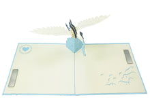 Load image into Gallery viewer, Baby and Stork (Blue) - WOW 3D Pop Up Card