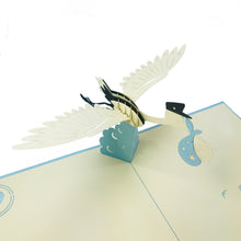 Load image into Gallery viewer, Baby and Stork (Blue) - WOW 3D Pop Up Card