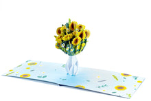 Load image into Gallery viewer, Sunflower Vase - WOW 3D Pop Up Greeting Card
