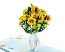 Load image into Gallery viewer, Sunflower Vase - WOW 3D Pop Up Greeting Card