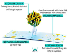 Load image into Gallery viewer, Sunflower Vase - WOW 3D Pop Up Greeting Card
