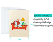 Load image into Gallery viewer, Cat Couple on Sofa - 3D Pop Up Greeting Card
