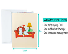 Load image into Gallery viewer, Cat Couple on Sofa - 3D Pop Up Greeting Card
