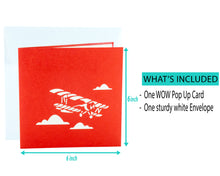 Load image into Gallery viewer, Red Airplane - WOW 3D Pop Up Card