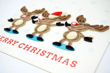Load image into Gallery viewer, 3 Reindeers Quilling Card