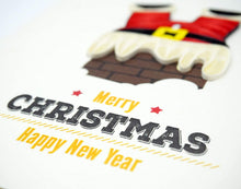 Load image into Gallery viewer, Santa stuck in Chimney Quilling Card