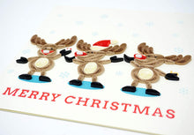 Load image into Gallery viewer, 3 Reindeers Quilling Card