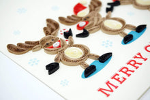 Load image into Gallery viewer, 3 Reindeers Quilling Card