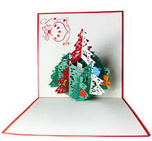 Load image into Gallery viewer, Christmas Pine Tree with Ornaments - Pop Up Card