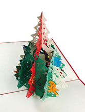 Load image into Gallery viewer, Christmas Pine Tree with Ornaments - Pop Up Card