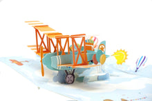 Load image into Gallery viewer, Rainbow Biplane - WOW 3D Pop Up Greeting Card