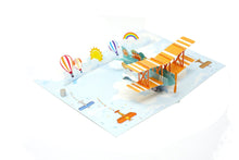 Load image into Gallery viewer, Rainbow Biplane - WOW 3D Pop Up Greeting Card