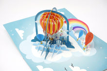 Load image into Gallery viewer, Rainbow Hot Air Balloon - WOW 3D Pop Up Greeting Card