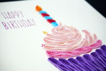Load image into Gallery viewer, Birthday Cupcake Quilling Card