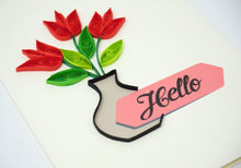 Load image into Gallery viewer, Tulip Flower Quilling Card
