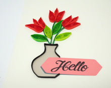 Load image into Gallery viewer, Tulip Flower Quilling Card
