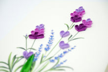 Load image into Gallery viewer, Lavender Flower Quilling Card