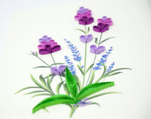 Load image into Gallery viewer, Lavender Flower Quilling Card