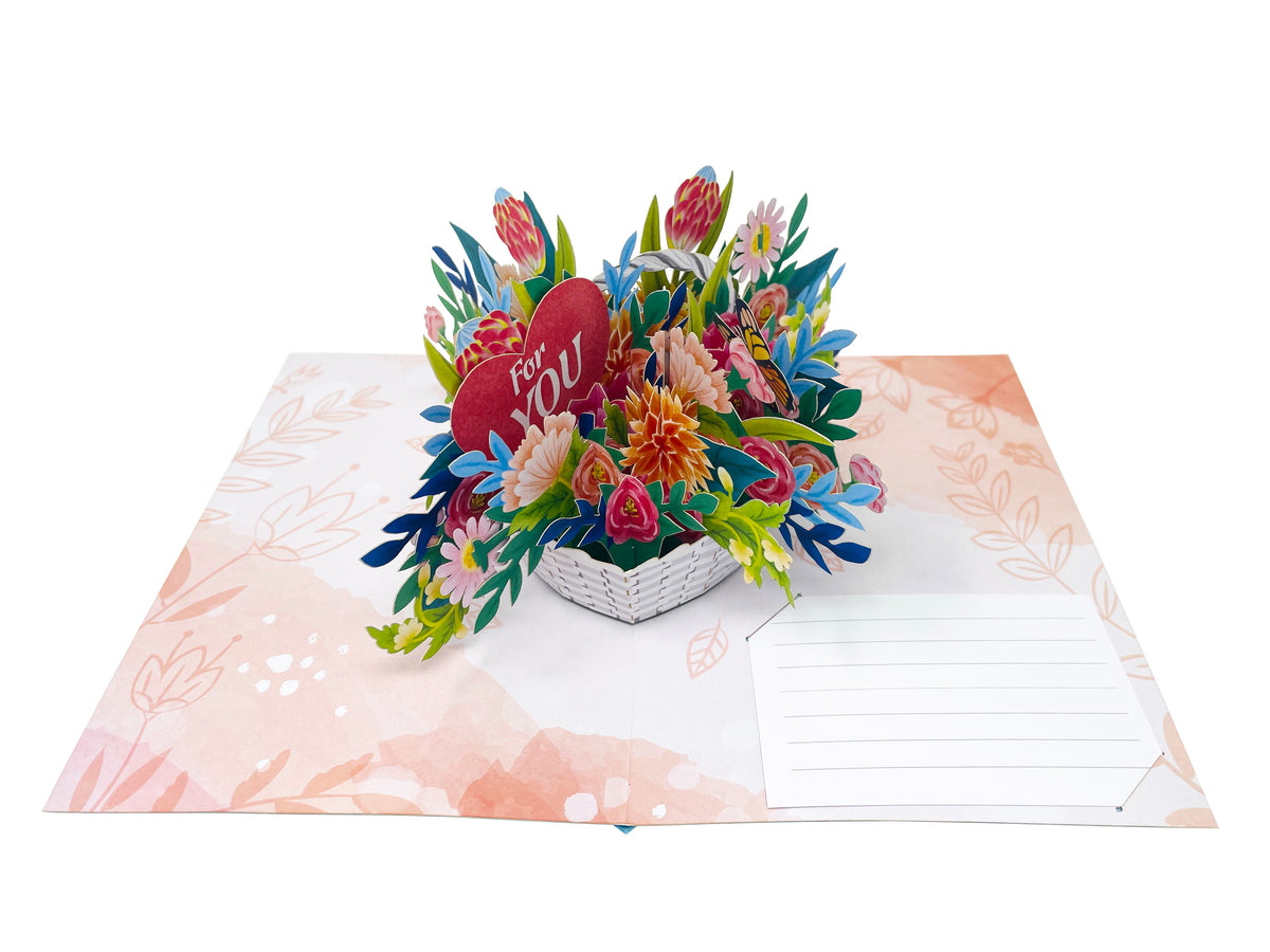 Flower Basket For You - WOW 3D Pop Up Greeting Card - Image 2