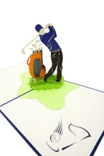 Load image into Gallery viewer, Golf Player - WOW 3D Pop Up Greeting Card