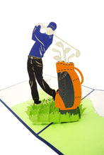 Load image into Gallery viewer, Golf Player - WOW 3D Pop Up Greeting Card