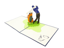 Load image into Gallery viewer, Golf Player - WOW 3D Pop Up Greeting Card