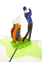 Load image into Gallery viewer, Golf Player - WOW 3D Pop Up Greeting Card
