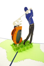 Load image into Gallery viewer, Golf Player - WOW 3D Pop Up Greeting Card