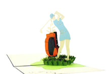 Load image into Gallery viewer, Female Golf Player - WOW 3D Pop Up Greeting Card