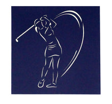 Load image into Gallery viewer, Female Golf Player - WOW 3D Pop Up Greeting Card
