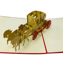 Load image into Gallery viewer, Horse Carriage - WOW 3D Pop Up Greeting Card