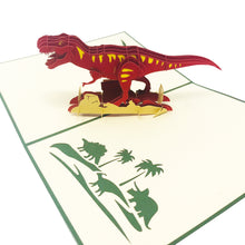Load image into Gallery viewer, Wow T-Rex Dinosaur - 3D Pop Up Greeting Card

