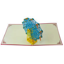 Load image into Gallery viewer, Ferris Wheel Blue Orange - WOW 3D Pop Up Card