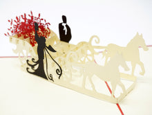 Load image into Gallery viewer, Rose Flower Carriage - WOW 3D Pop Up Greeting Card