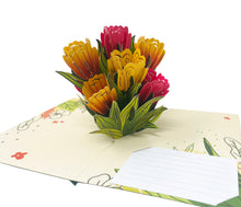 Load image into Gallery viewer, Tulip Gorgeous Flowers  - WOW 3D Pop Up Greeting Card