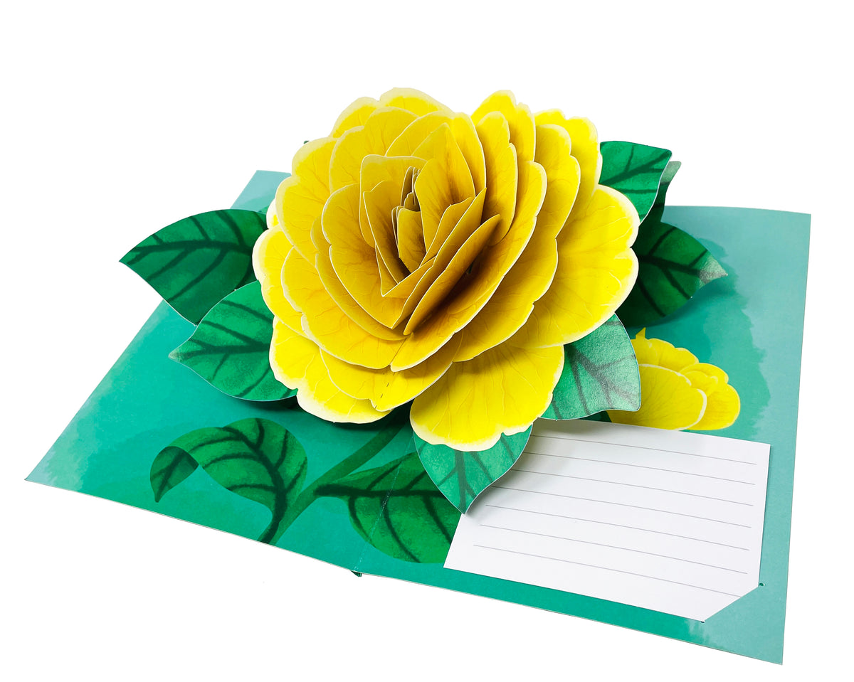 Yellow Camellia Gorgeous Flower - WOW 3D Pop Up Greeting Card – WOW Pop ...