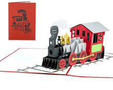 Load image into Gallery viewer, Classic Steam Train - 3D Pop Up Greeting Card
