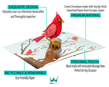 Load image into Gallery viewer, Cardinal Bird - WOW 3D Pop Up Greeting Card
