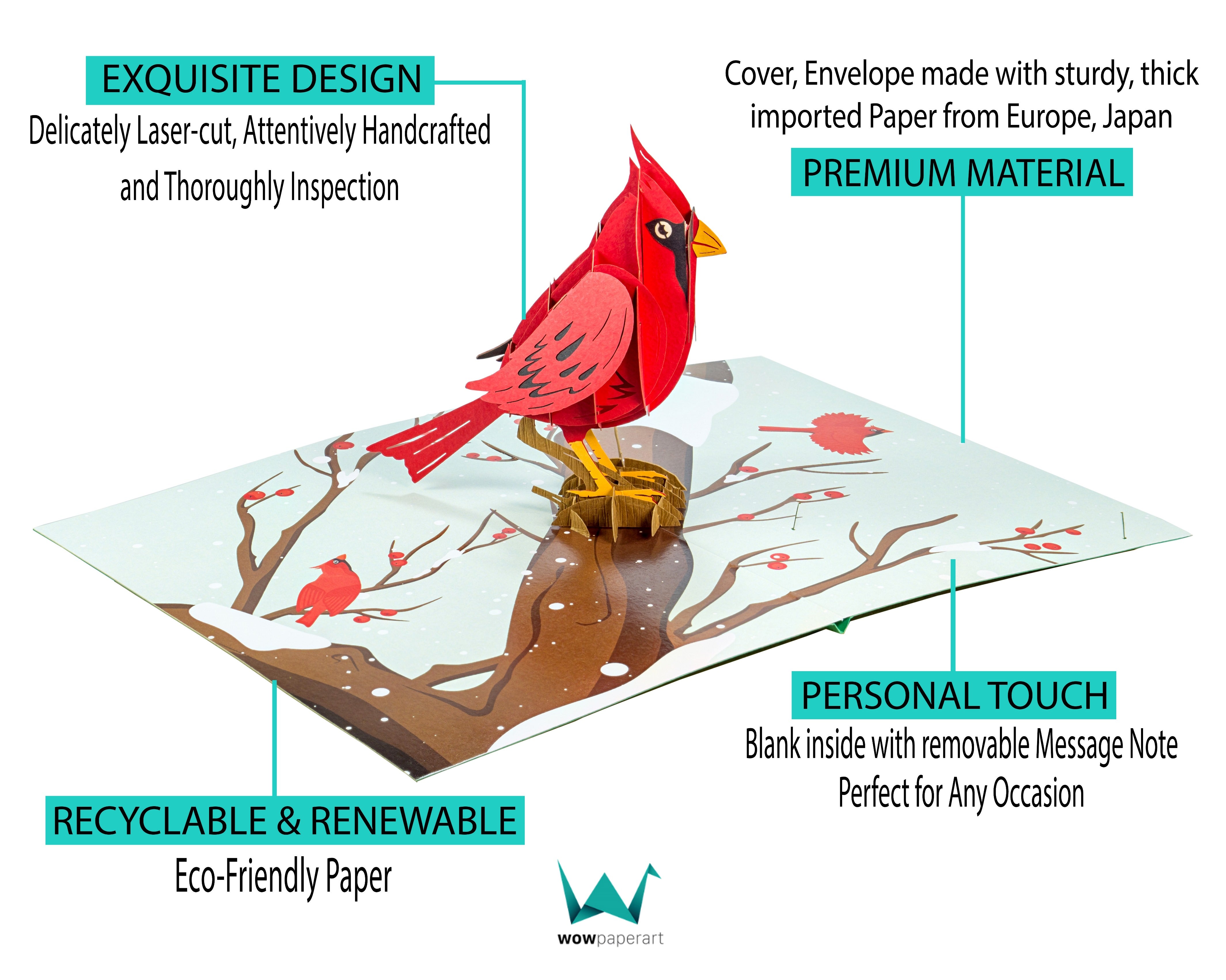 Handmade Bird Pop-up Birthday Card: Quirky 3D Design Handmade Bird Pop-up Birthday Card: Quirky 3D Design