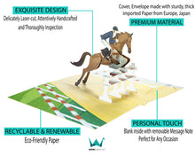 Load image into Gallery viewer, Horse Jumping Equestrian - WOW 3D Pop Up Greeting Card
