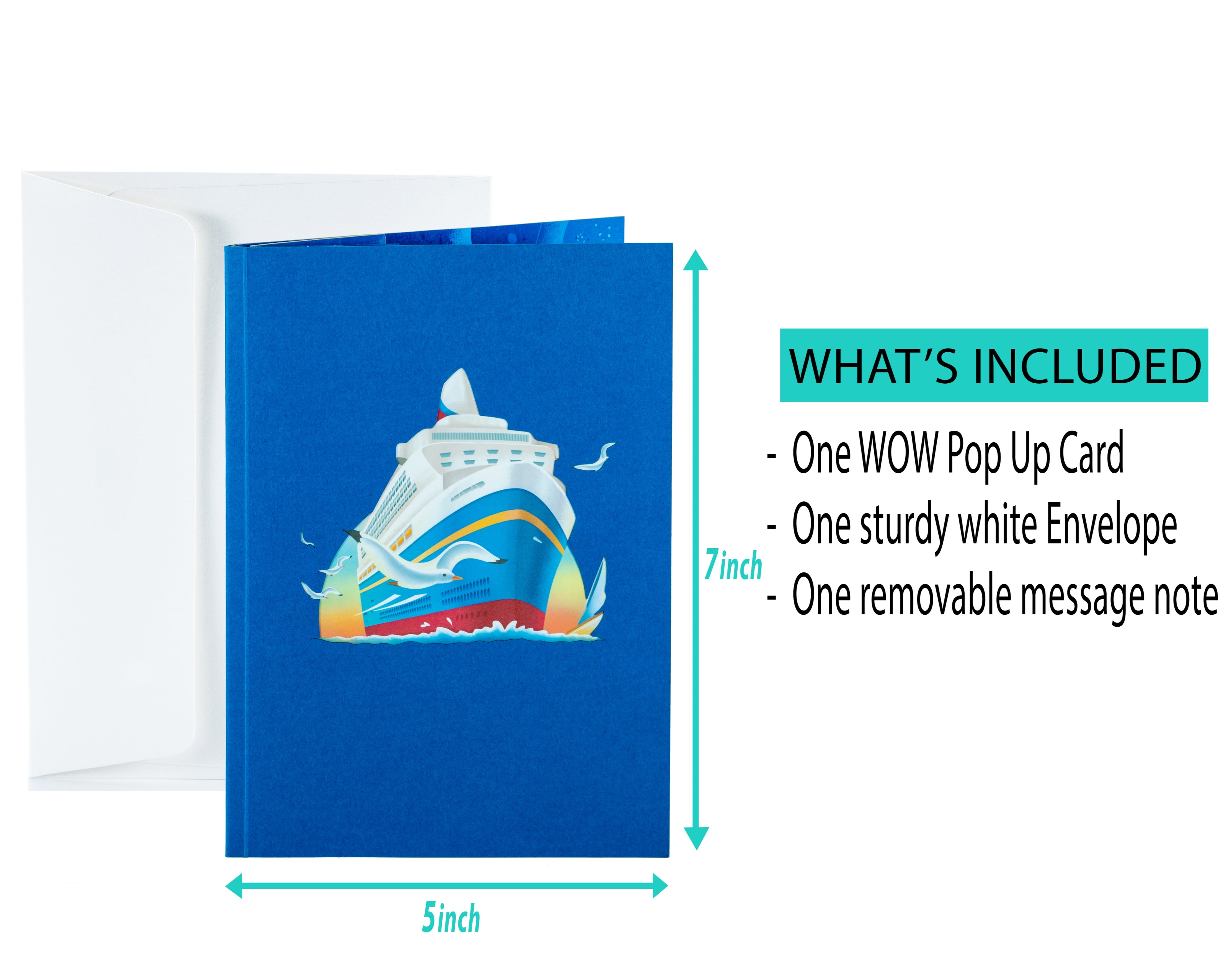 Yaartz Pop-Up Vacation Card With Envelope And Tag, 3D