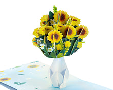 Load image into Gallery viewer, Sunflower Vase - WOW 3D Pop Up Greeting Card
