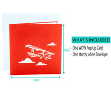 Load image into Gallery viewer, Red Airplane - WOW 3D Pop Up Card