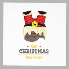 Load image into Gallery viewer, Santa stuck in Chimney Quilling Card