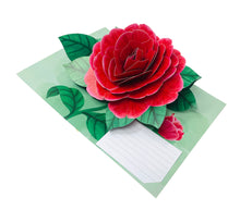 Load image into Gallery viewer, Red Camellia Gorgeous Flower - WOW 3D Pop Up Greeting Card