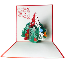 Load image into Gallery viewer, Christmas Pine Tree with Ornaments - Pop Up Card
