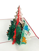 Load image into Gallery viewer, Christmas Pine Tree with Ornaments - Pop Up Card
